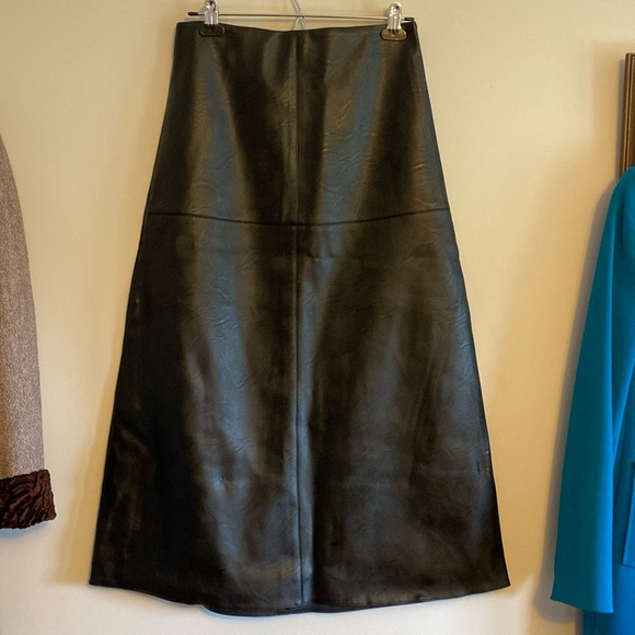 Eclipse black pleather shirt Sz small NWTs. Perfect for fall & winter! Versatile - Picture 1 of 9